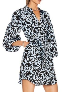 Veronica Cotton/Silk Blend Beard Samy Linen Silk Modal Mini Dress Size 2 $495